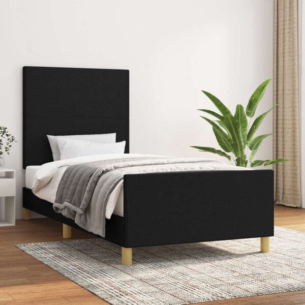 VidaXL sötéts szövet ágykeret fejtámlával 80 x 200 cm