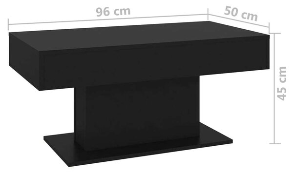 VidaXL Fekete Dohányzóasztal - Modern - 96x50x45 cm