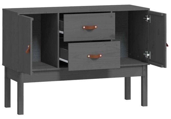 VidaXL szürke tömör fenyőfa tálalószekrény 110 x 40 x 78 cm