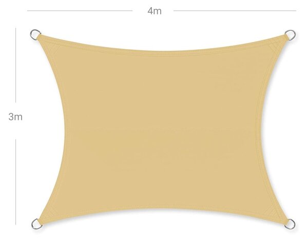 Napvitorla, Songmics, sárga, 300x400 cm