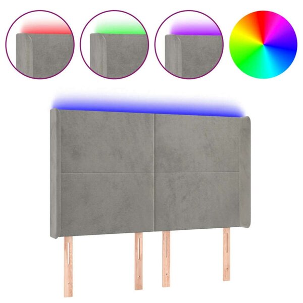 VidaXL LED-es Bársony Ágyfejtámla - 147x118/128cm