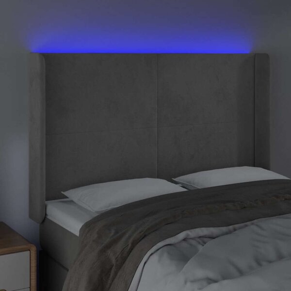 VidaXL LED-es Bársony Ágyfejtámla - 147x118/128cm