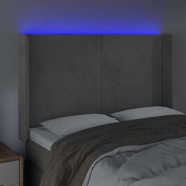 VidaXL LED-es Bársony Ágyfejtámla - 147x118/128cm