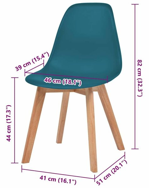 VidaXL Türkiz Étkezőszék - 6 db