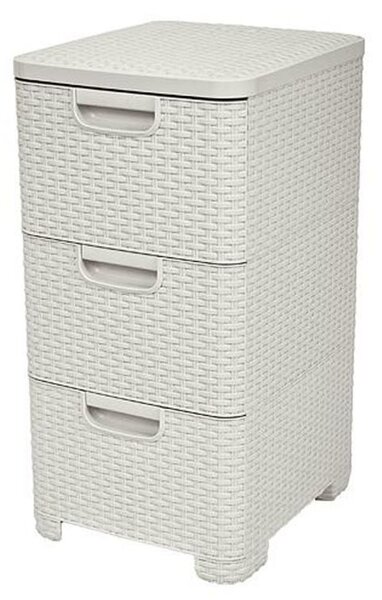 Komód Curver® STYLE, 3 fiókos, krémszínű, 33x60x38 cm