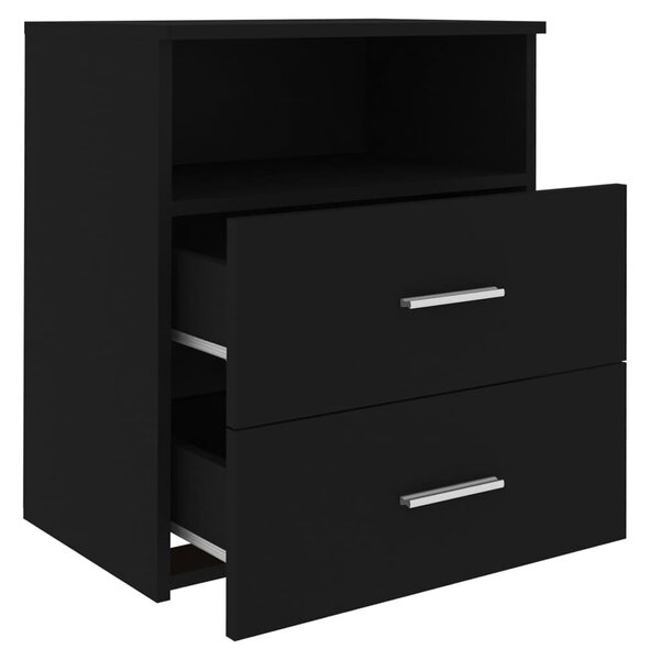VidaXL Fekete Éjjeliszekrény Szett - 2 db - 50x32x60 cm