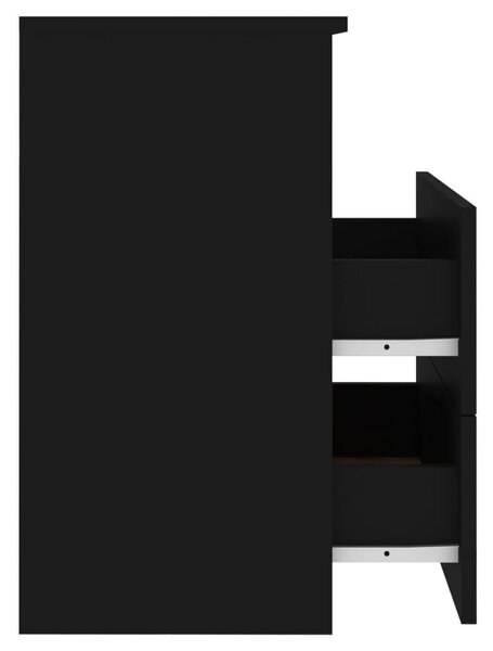 VidaXL Fekete Éjjeliszekrény Szett - 2 db - 50x32x60 cm