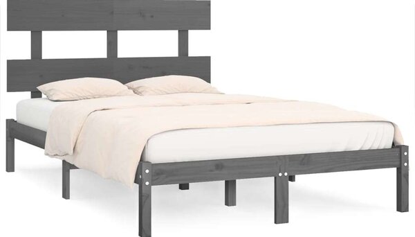 VidaXL Szürke Tömörfa Ágykeret - 200x200 cm