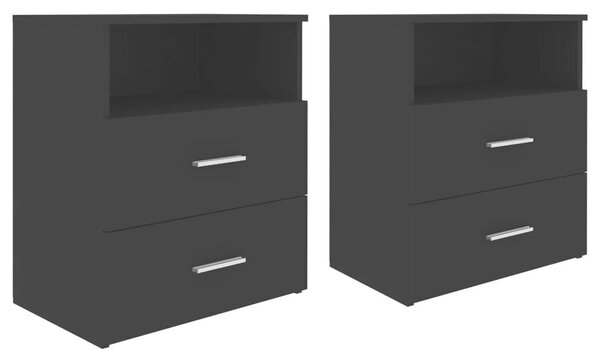 VidaXL Fekete Éjjeliszekrény Szett - 2 db - 50x32x60 cm