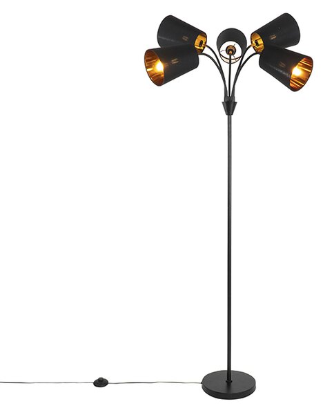 Modern állólámpa fekete 5-lámpa - Carmen