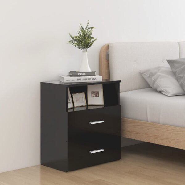 VidaXL Fekete Éjjeliszekrény Szett - 2 db - 50x32x60 cm