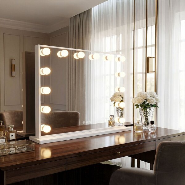 LED Tükör HOLLYWOOD White 80x60