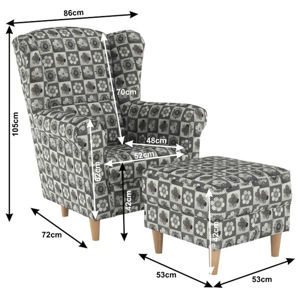 Fotel puffal Aevo (patchwork N1)