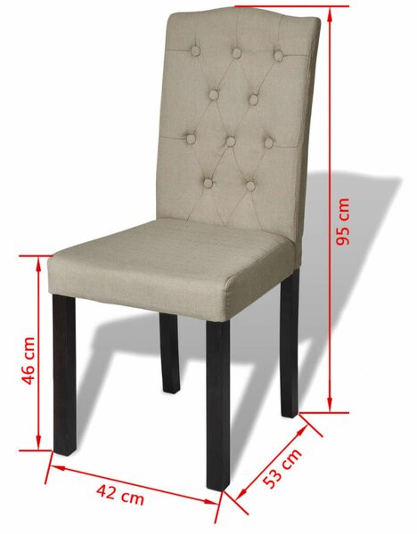 VidaXL Bézs Szövet Étkezőszék - 2 db