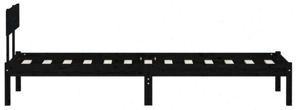 VidaXL Fekete Fenyőfa Ágykeret - 100x200 cm