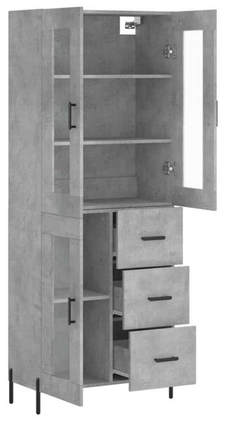 Modern Magas Szekrény - Betonszürke - 180 cm