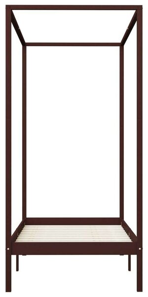 Vidaxl Baldachinos Ágykeret - Tömör Fenyőfa - 90x200 cm