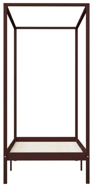 Vidaxl Baldachinos Ágykeret - Tömör Fenyőfa - 90x200 cm