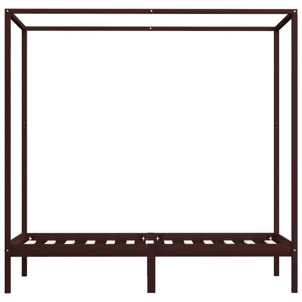 Vidaxl Baldachinos Ágykeret - Tömör Fenyőfa - 90x200 cm