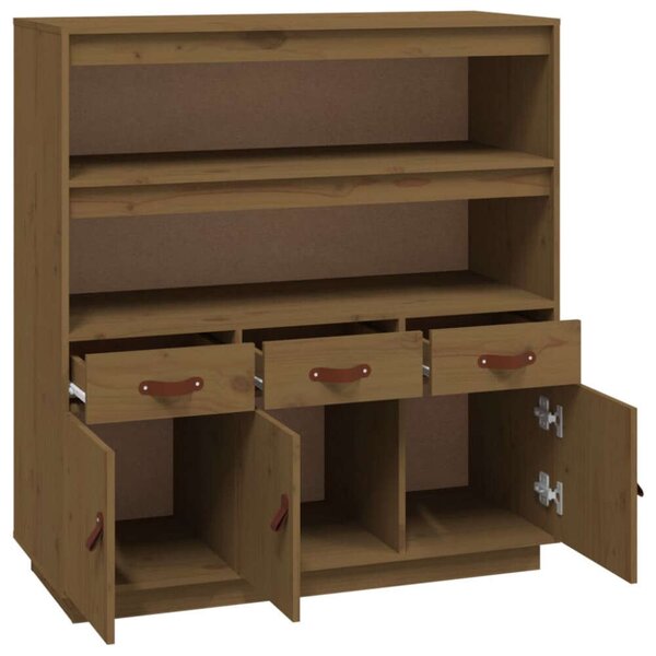 VidaXL mézbarna tömör fenyőfa magasszekrény 100 x 40 x 108,5 cm