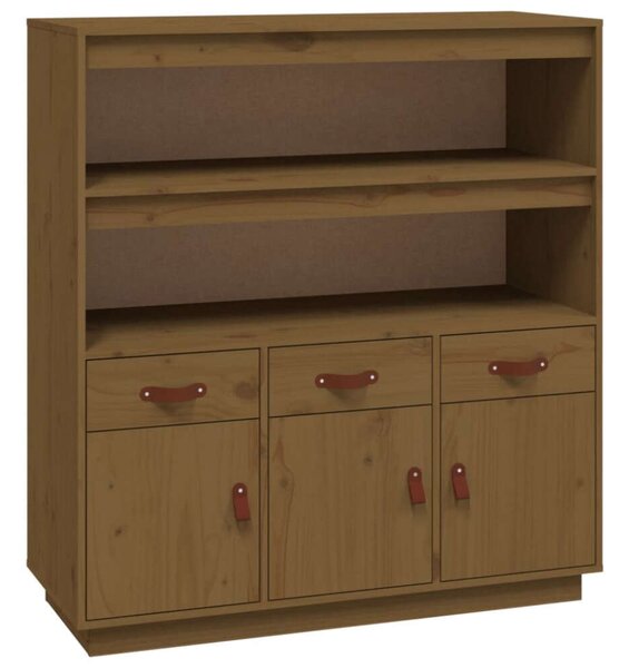 VidaXL mézbarna tömör fenyőfa magasszekrény 100 x 40 x 108,5 cm