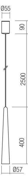 Botera Ø57 – Antik sárgaréz LED függőlámpa - 3000K