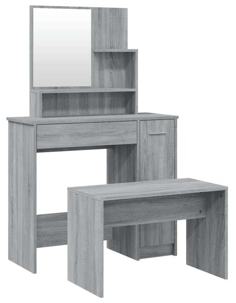 VidaXL Fésülködőasztal Szett - Sonoma Szürke - 86,5x35x136cm