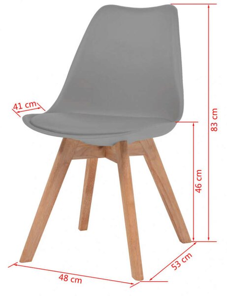 VidaXL Szürke Étkezőszék - 6 db