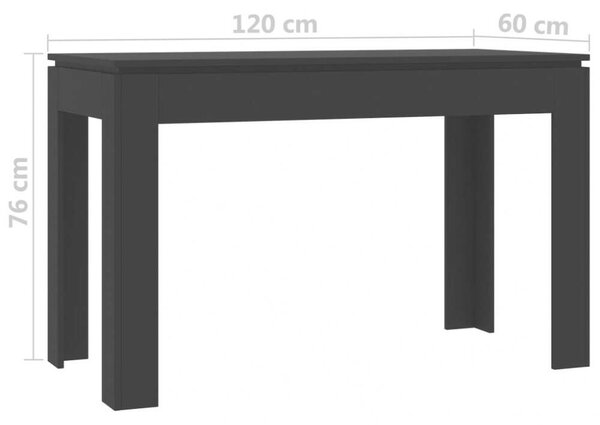 VidaXL Étkezőasztal - Fekete - 120x60x76 cm