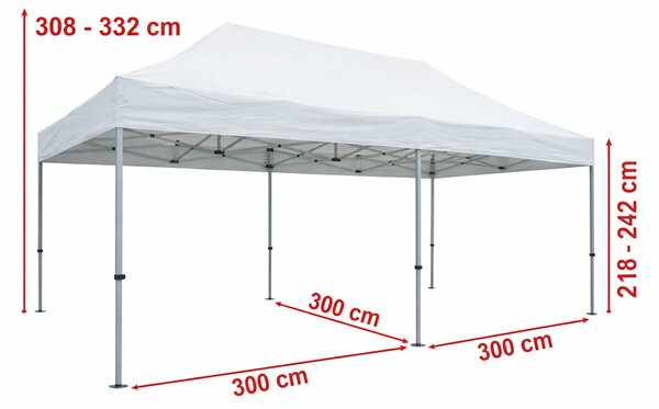 Partisátor ollós 3x6m ALU Standard – 4 oldalfal szín kék