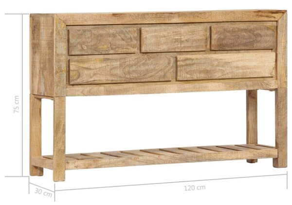 VidaXL tömör mangófa tálalószekrény 120 x 30 x 75 cm