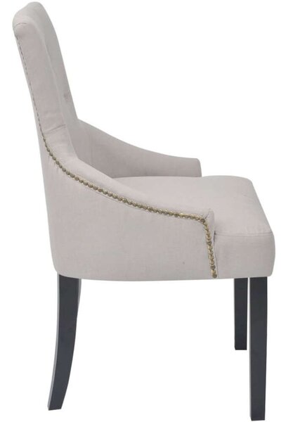 Elegáns Szövet Étkezőszék - 6 db - Szürkés Krémszín