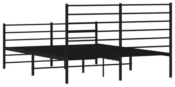 VidaXL fekete fém ágykeret fej- és lábtámlával 160 x 200 cm
