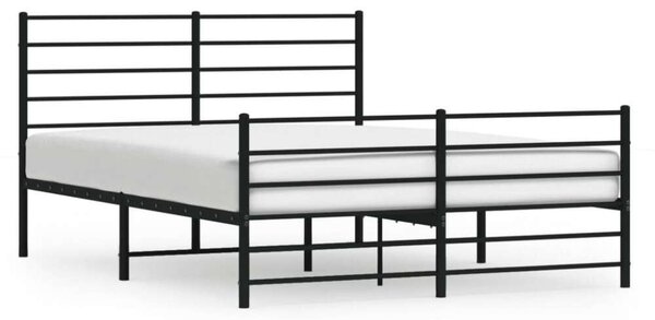VidaXL fekete fém ágykeret fej- és lábtámlával 160 x 200 cm