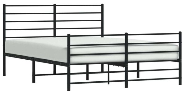 VidaXL fekete fém ágykeret fej- és lábtámlával 160 x 200 cm