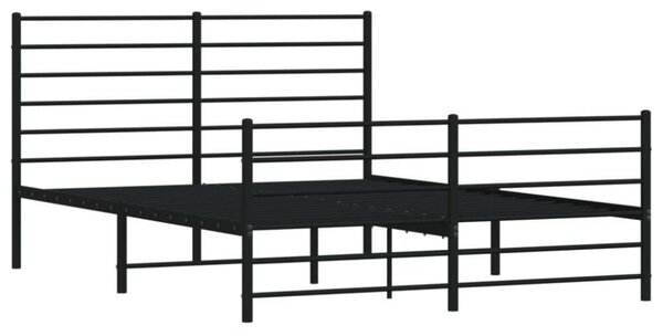 VidaXL fekete fém ágykeret fej- és lábtámlával 160 x 200 cm