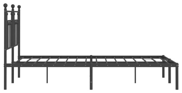 VidaXL fekete fém ágykeret fejtámlával 150 x 200 cm