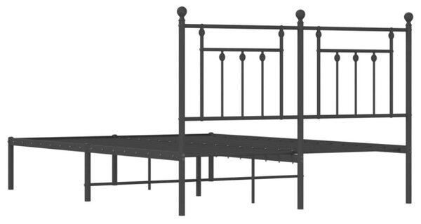 VidaXL fekete fém ágykeret fejtámlával 150 x 200 cm