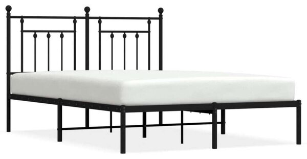 VidaXL fekete fém ágykeret fejtámlával 150 x 200 cm