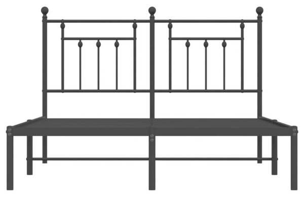 VidaXL fekete fém ágykeret fejtámlával 150 x 200 cm