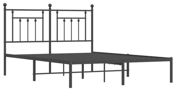 VidaXL fekete fém ágykeret fejtámlával 150 x 200 cm