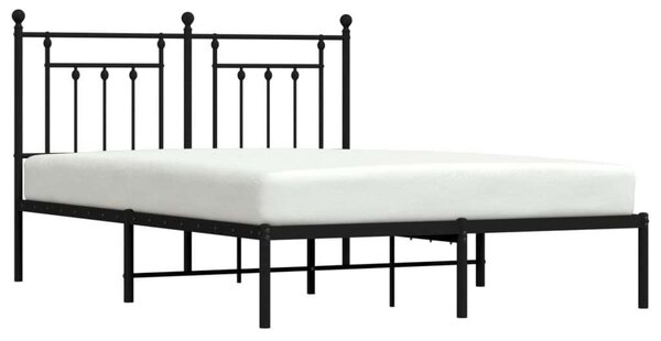 VidaXL fekete fém ágykeret fejtámlával 150 x 200 cm
