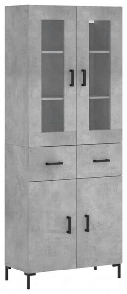 VidaXL Magas Szekrény - Betonszürke - 69,5x34x180 cm