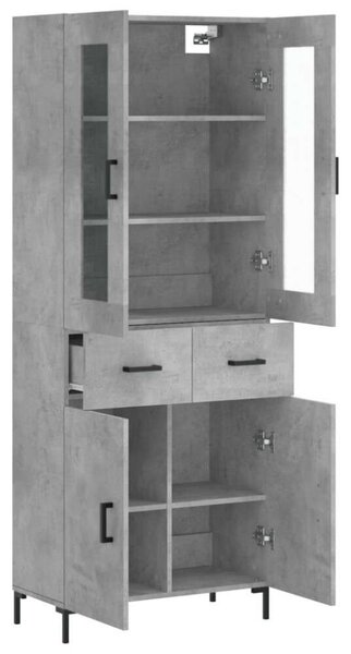 VidaXL Magas Szekrény - Betonszürke - 69,5x34x180 cm