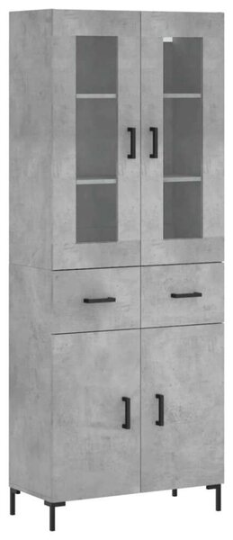VidaXL Magas Szekrény - Betonszürke - 69,5x34x180 cm