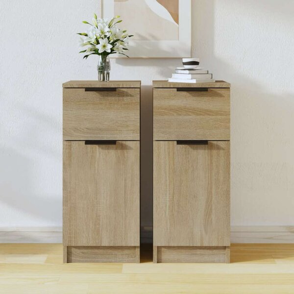 VidaXL 2 db sonoma tölgy színű szerelt fa tálalószekrény 30x30x70 cm