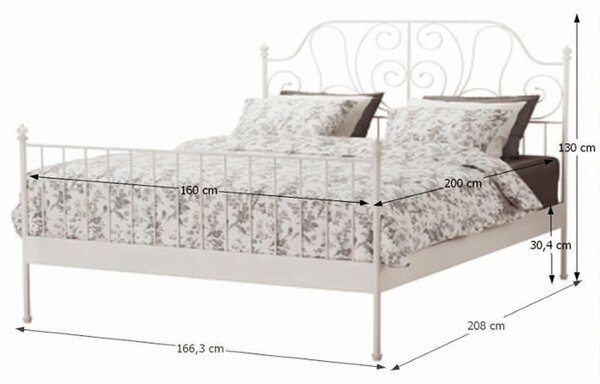 Franciaágy 160 cm Plue (ágyráccsal)