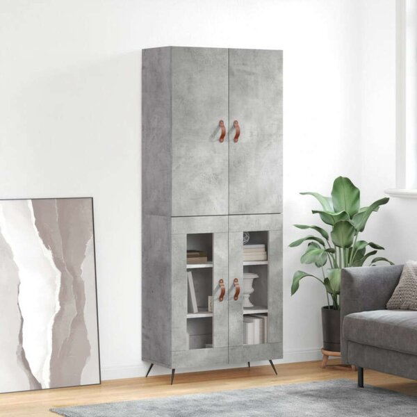 VidaXL betonszürke szerelt fa magasszekrény 69,5 x 34 x 180 cm