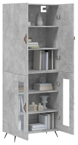 VidaXL betonszürke szerelt fa magasszekrény 69,5 x 34 x 180 cm