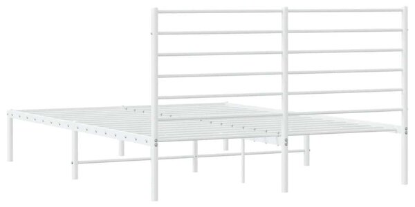 VidaXL fehér fém ágykeret fejtámlával 120x190 cm